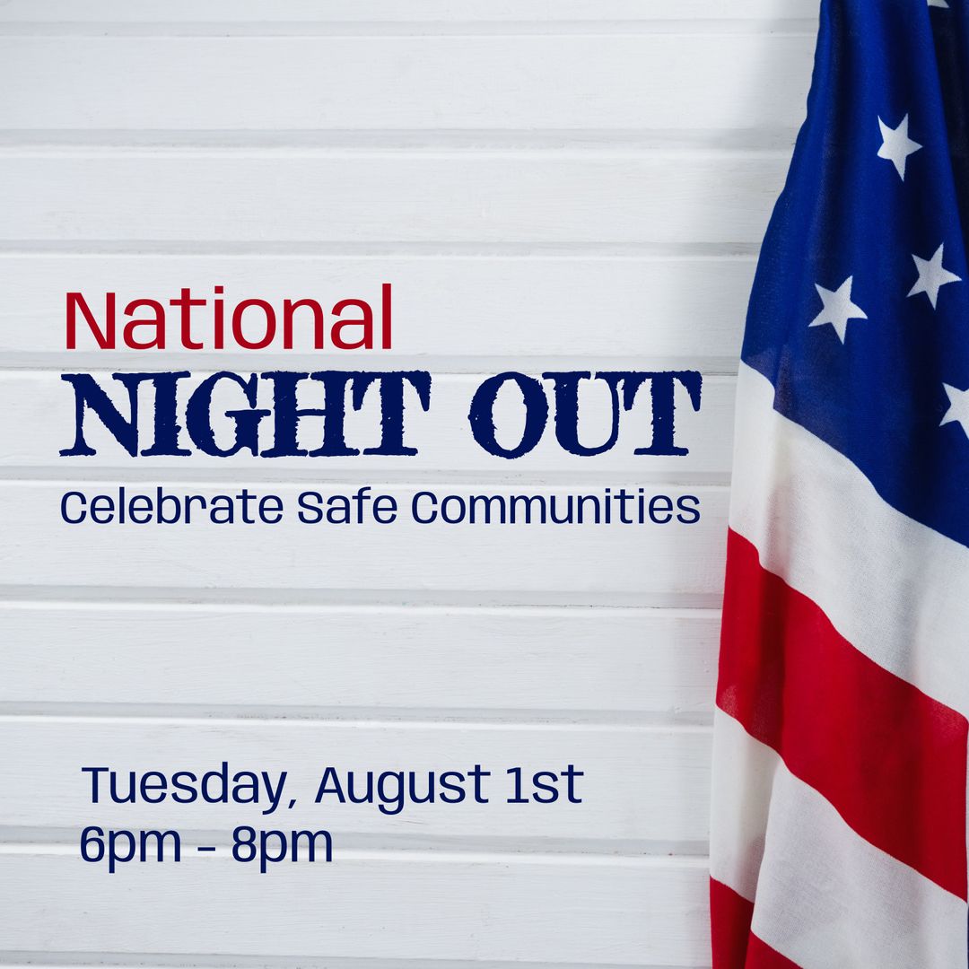 National Night Out Event Announcement Flag Background