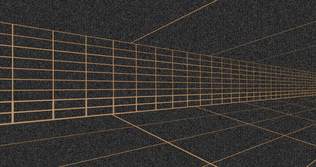Futuristic Virtual 3D Wireframe Corridor