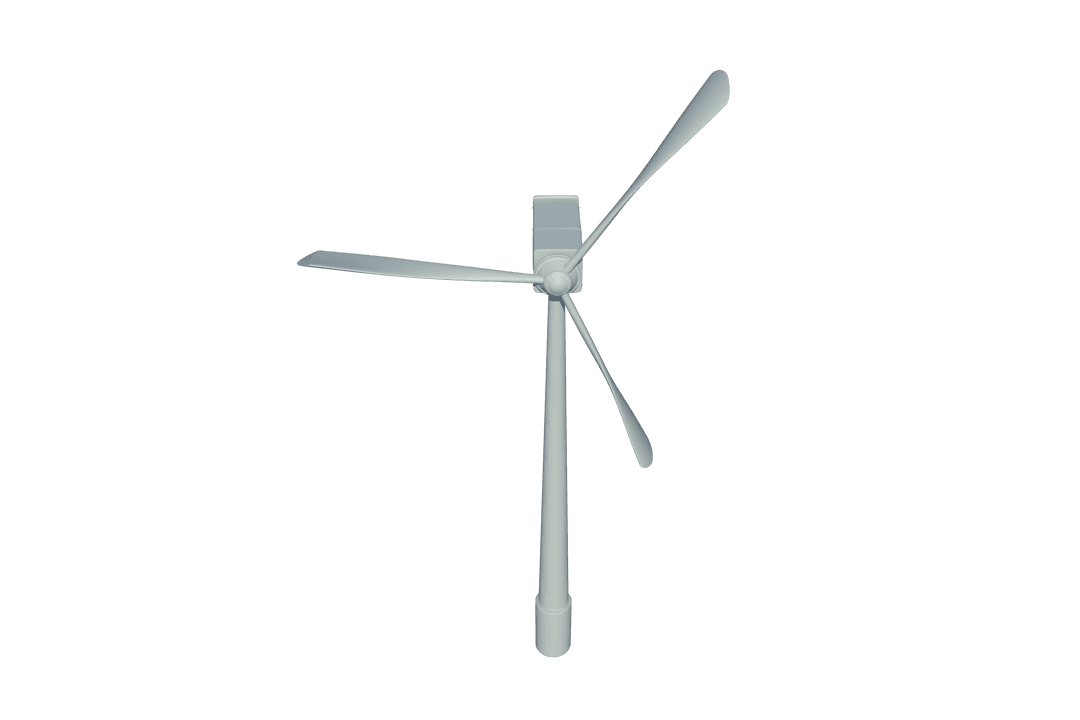 Transparent Wind Turbine with Rotating Blades Realistic Model