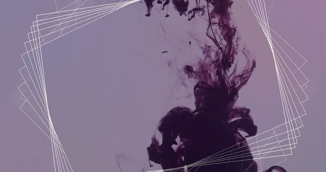 Abstract 3D Network Structure Over Dark Liquid Swirl