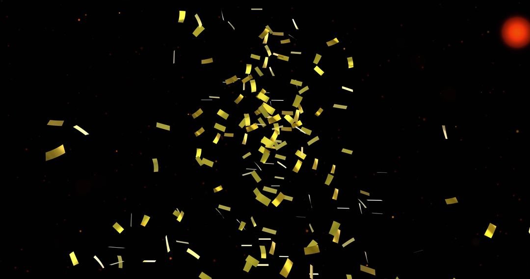 Golden Confetti Shimmers Over Shimmering Lights with Black Backdrop - Free Images, Stock Photos and Pictures on Pikwizard.com