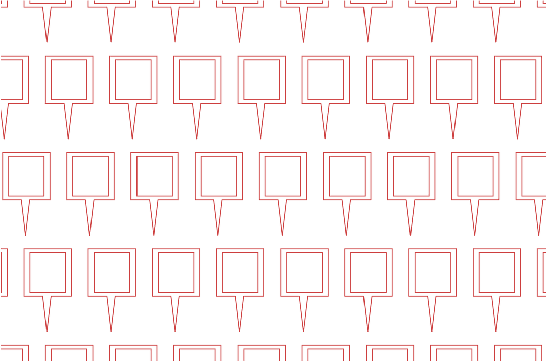 Repeating Red Destination Pins on Transparent Background Vector