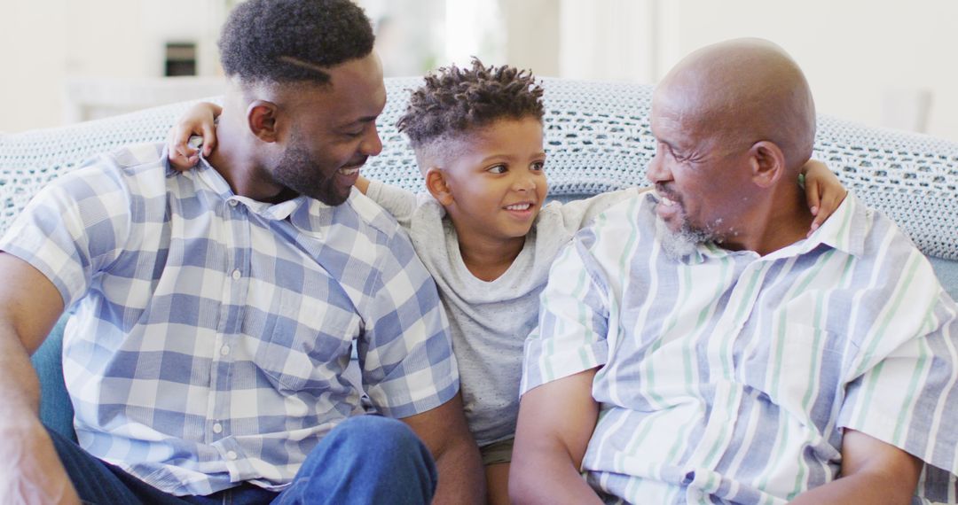 Three Generations Enjoying Quality Time Together at Home