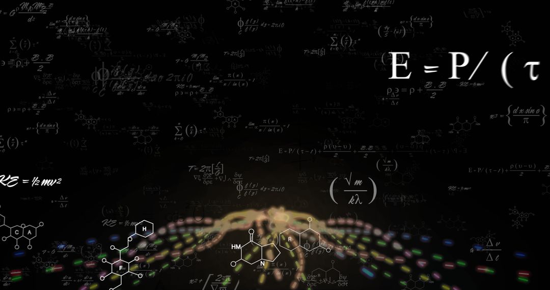 Mathematical Formulas Surrounded by Dynamic Light Trails