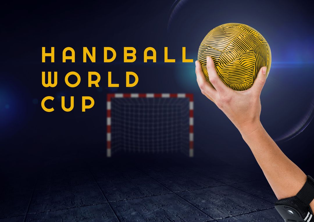 Hand Holding Ball in Handball World Cup Poster - Free Images, Stock Photos and Pictures on Pikwizard.com