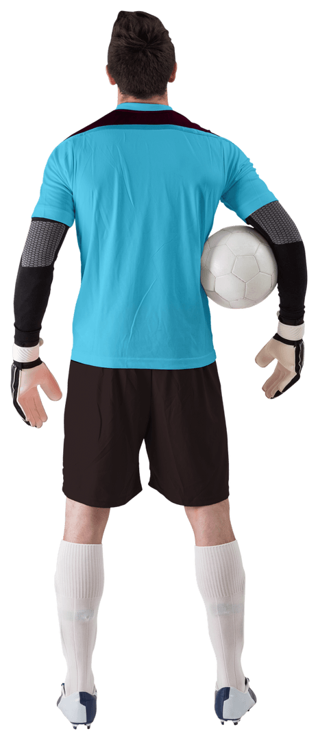 Transparent View of Goalkeeper Holding Soccer Ball