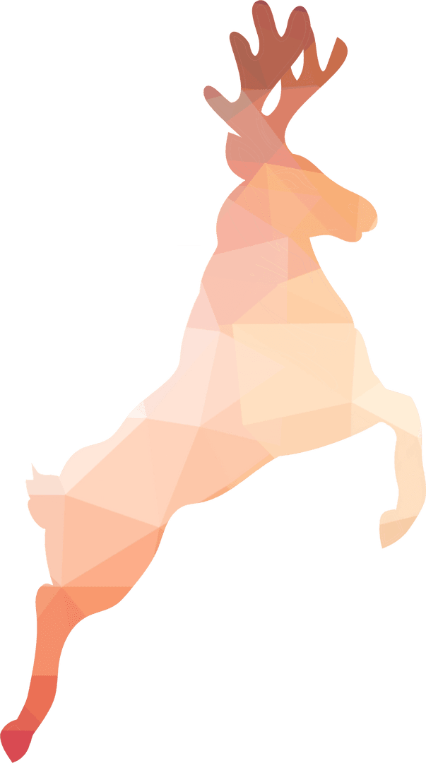 Low Poly Deer Silhouette on Transparent Background Wildlife Illustration