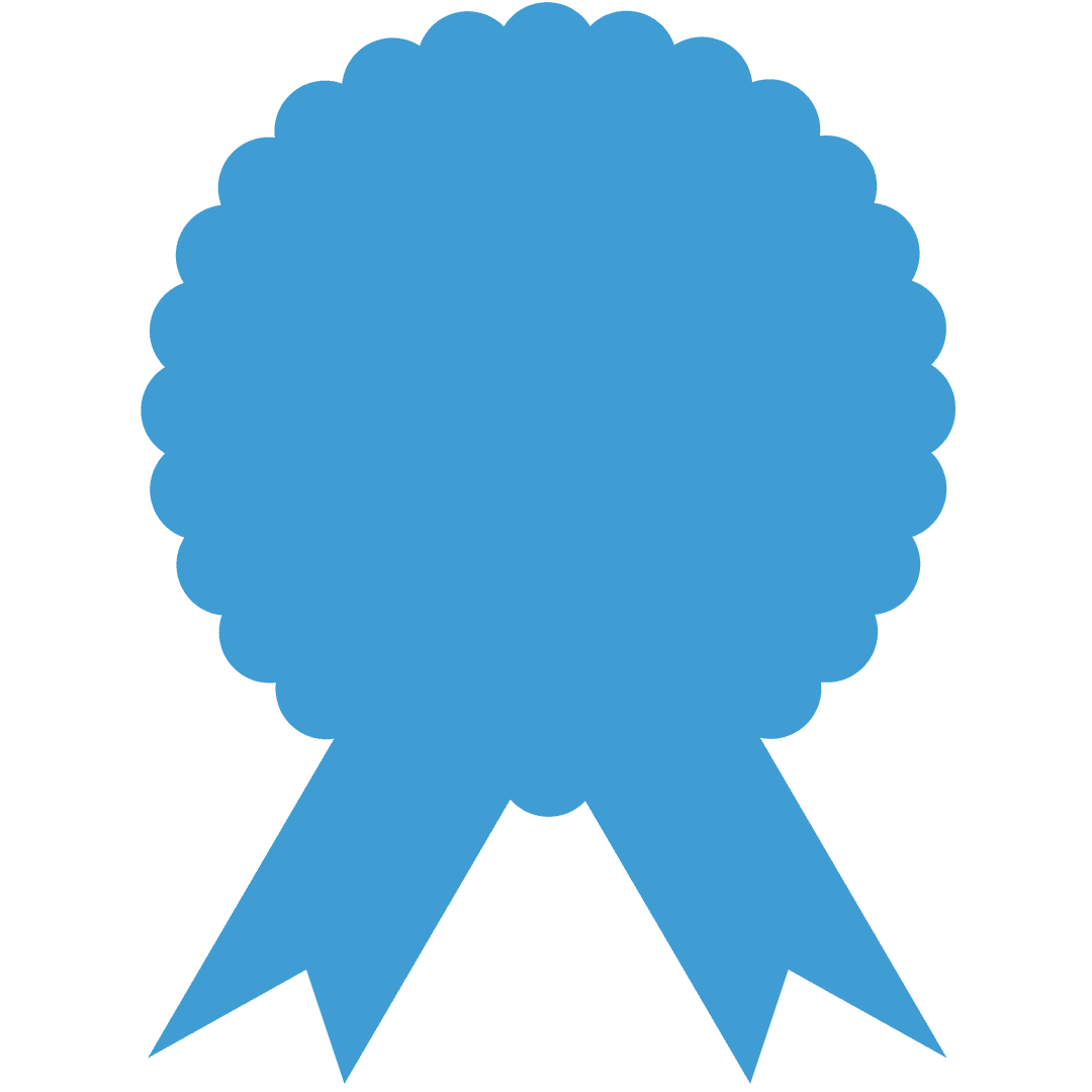 Blank Blue Rosette on Transparent Background for Achievements