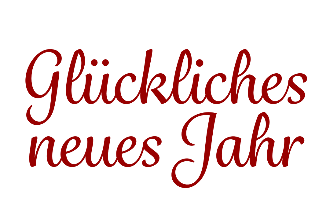 Glückliches Neues Jahr Text on Transparent Background Greeting