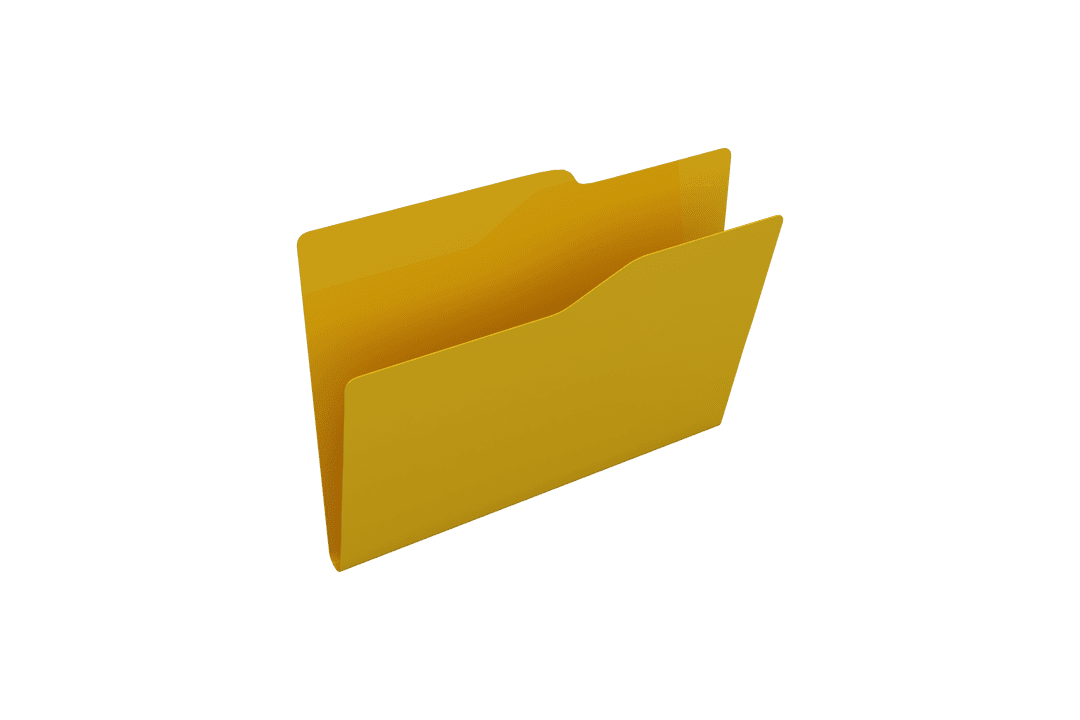 Transparent Yellow Folder Icon for Office Organization
