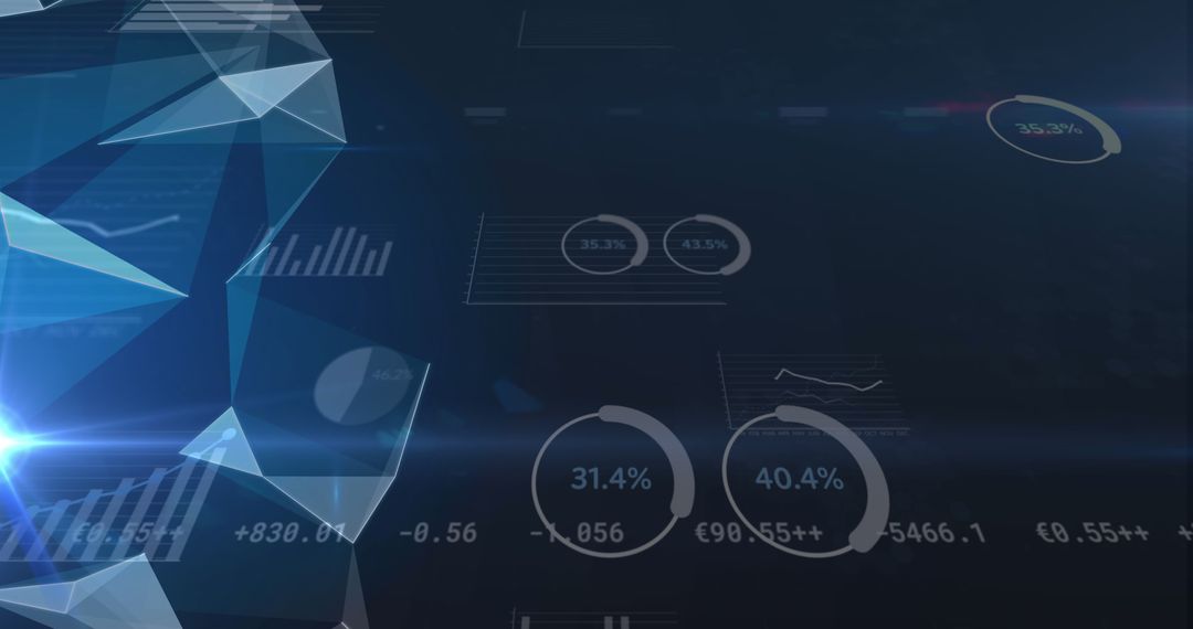Abstract Digital Interface with Data Graphics