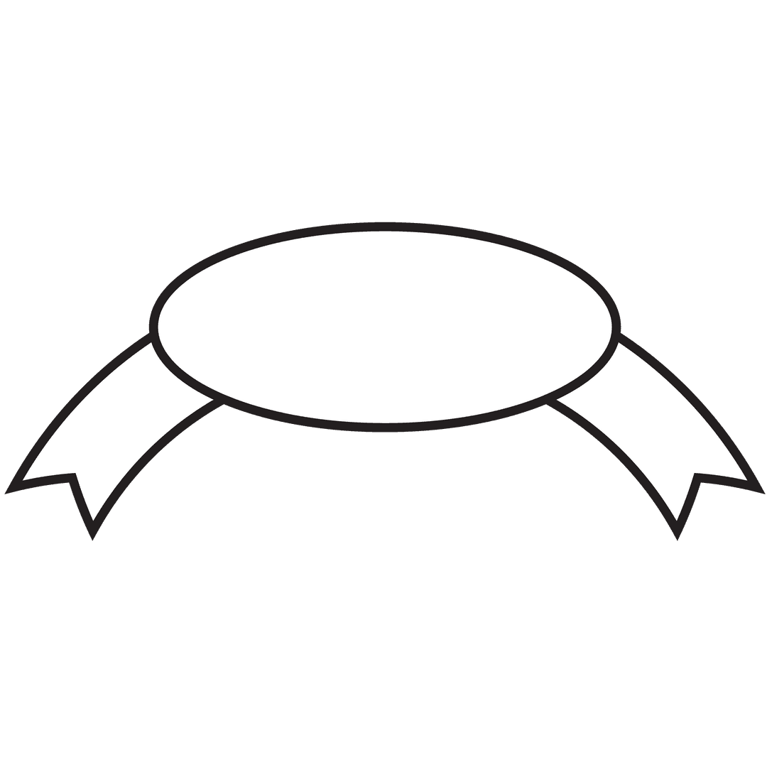 Blank Vector Badge Design with Ribbon on Transparent Background