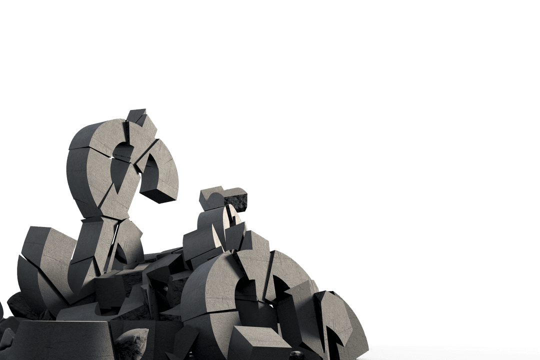 Fragmented Dollar Signs on Transparent Background