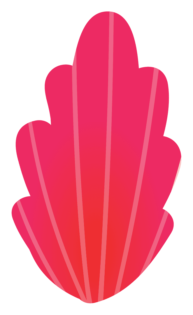 Pink and Red Leaf on Transparent Background Illustration