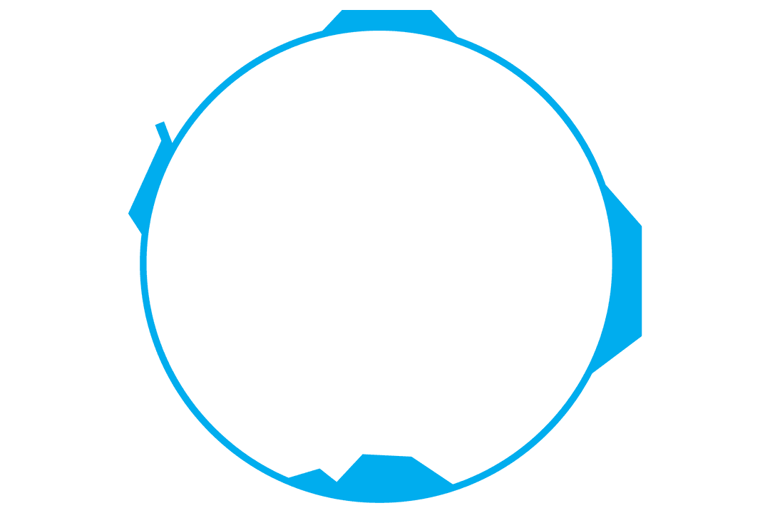 Abstract Blue Geometric Design with Transparent Center