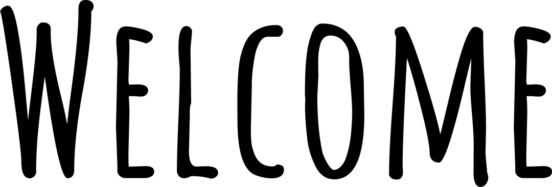 Transparent welcome text with elegant font design