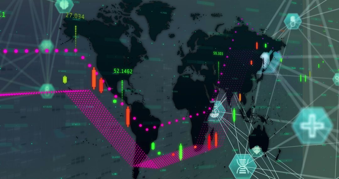 Global Digital Data Processing with Medical Icons