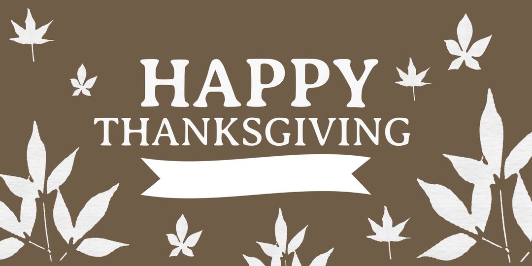 Happy Thanksgiving Greeting with Autumn Leaves