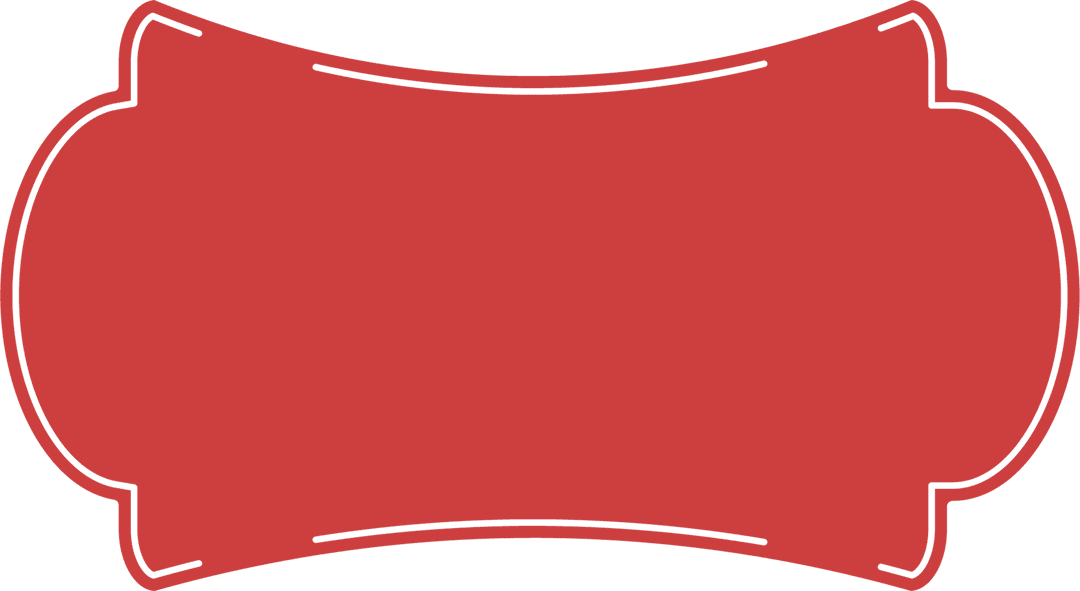 Red Curved Badge with Copy Space on Transparent Background