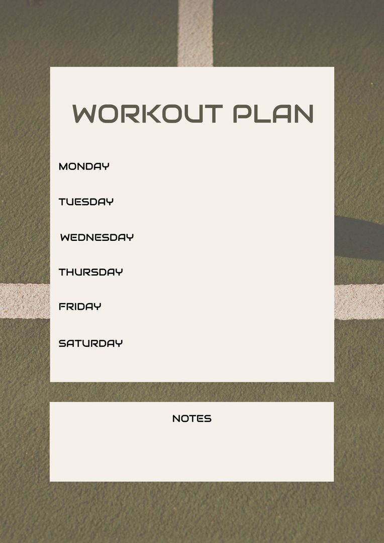 Digital Workout Plan Template on Neutral Background