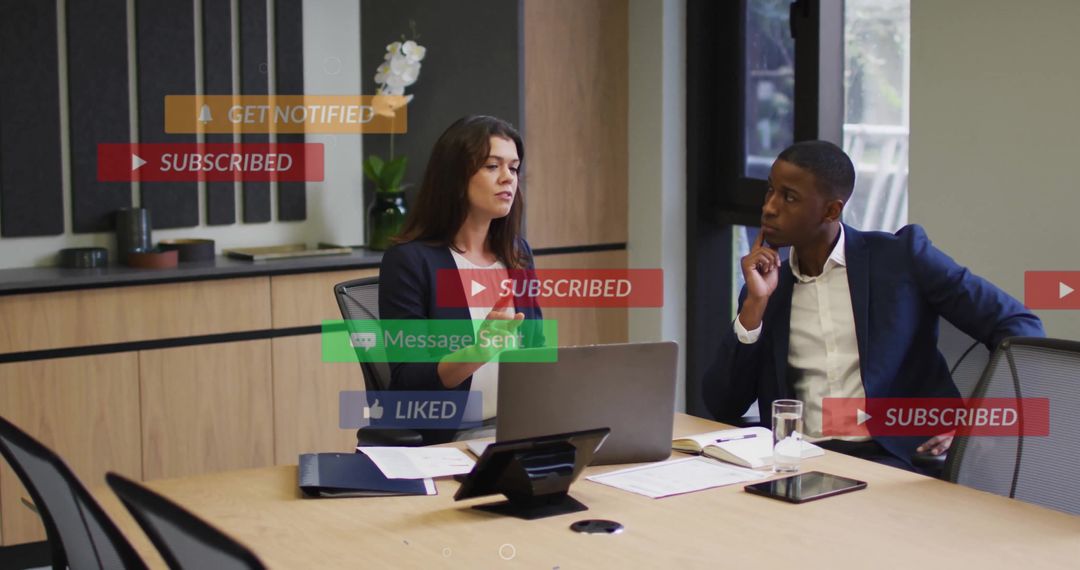 Diverse Business Team Engaging with Digital Communication Tools