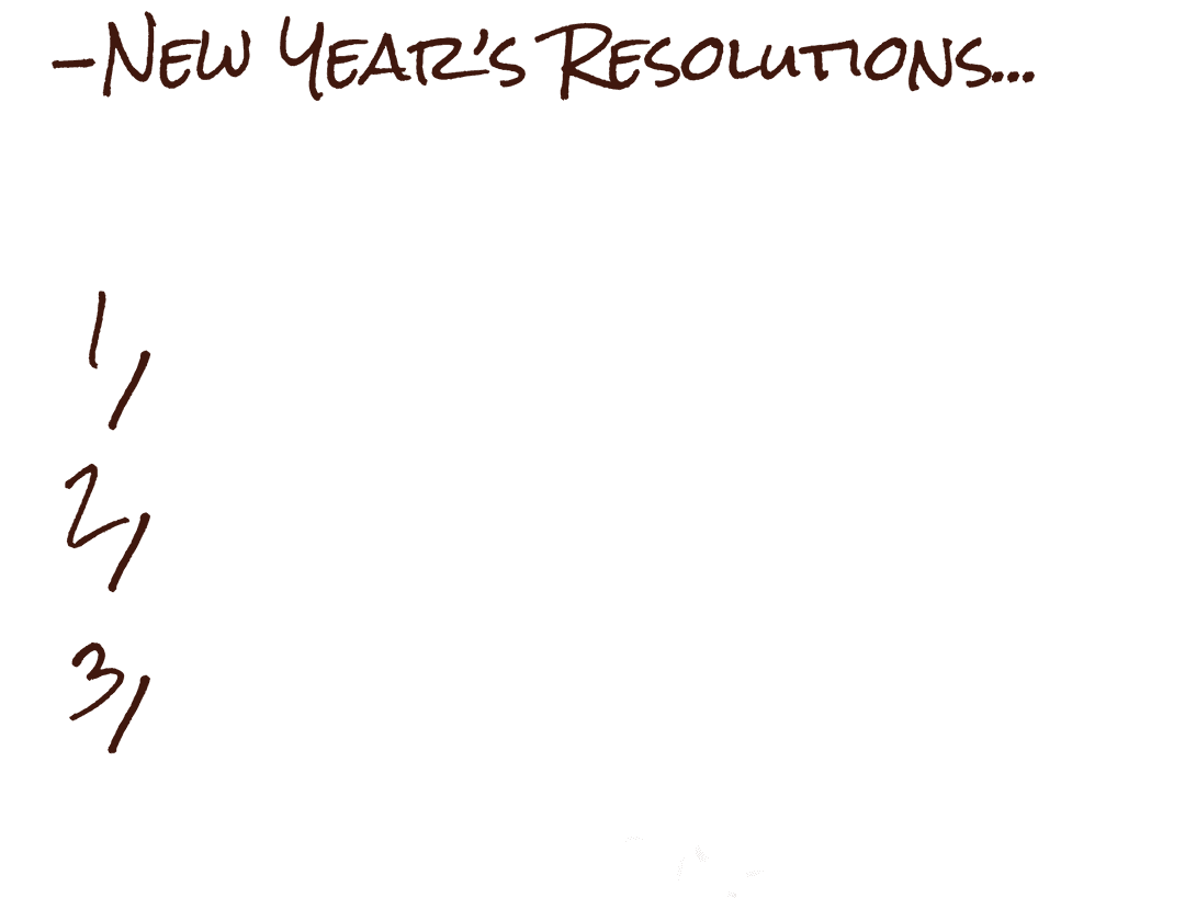 Transparent New Year's Resolutions List Digital Illustration