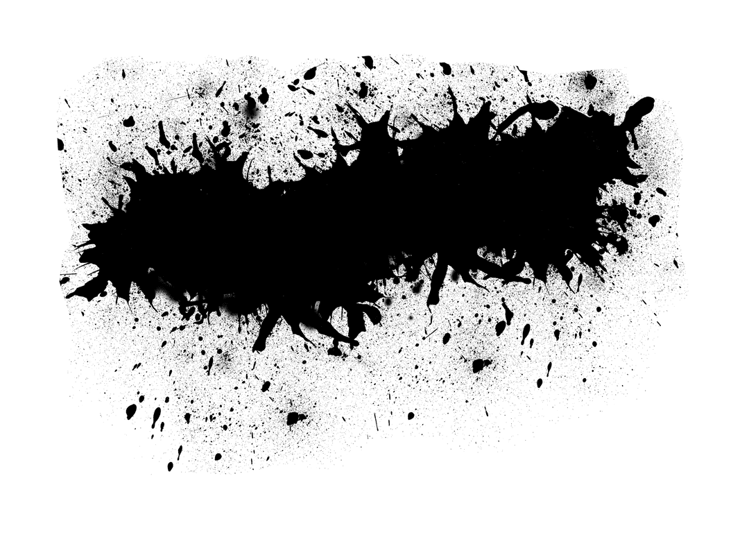 Unusual Black Ink Stain Illustration on Transparent Background