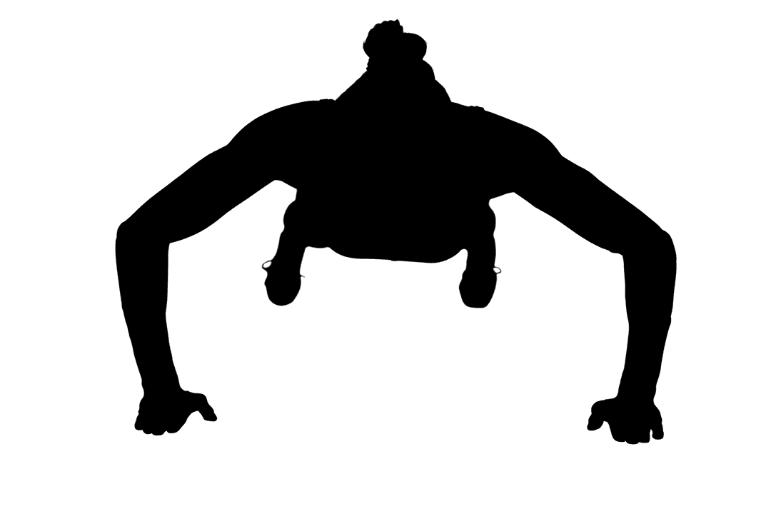 Transparent Female Athlete Doing Push-Ups Training Strength