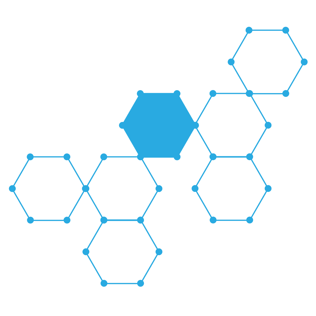 Abstract Blue Transparent Chemical Structure Design