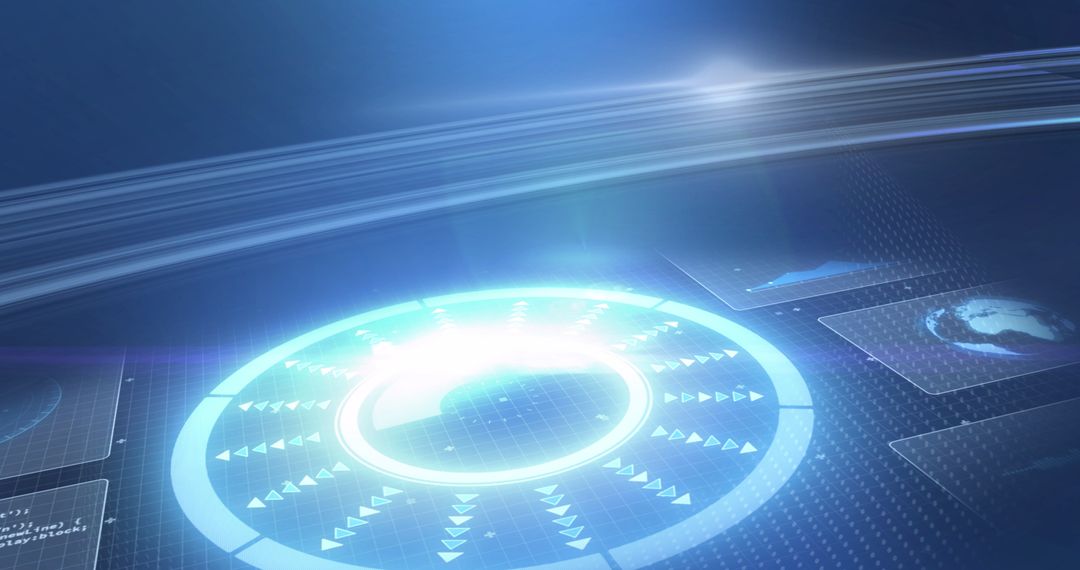 Digital Interface with Futuristic Data Display and Blue Hues
