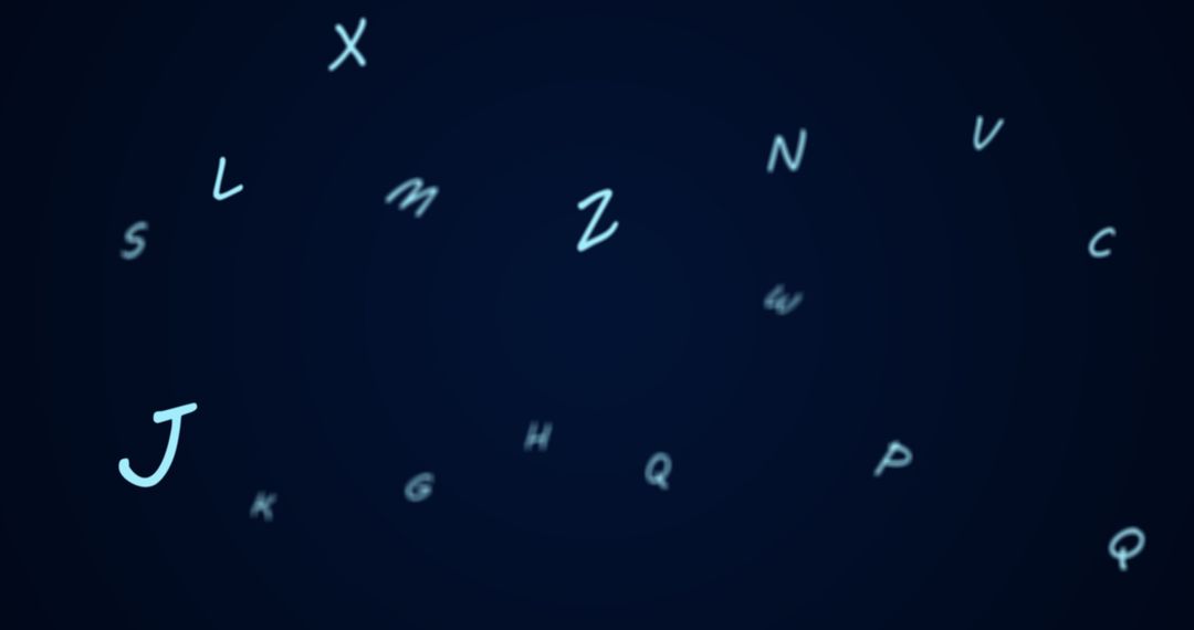 Floating Letters in Deep Blue Space
