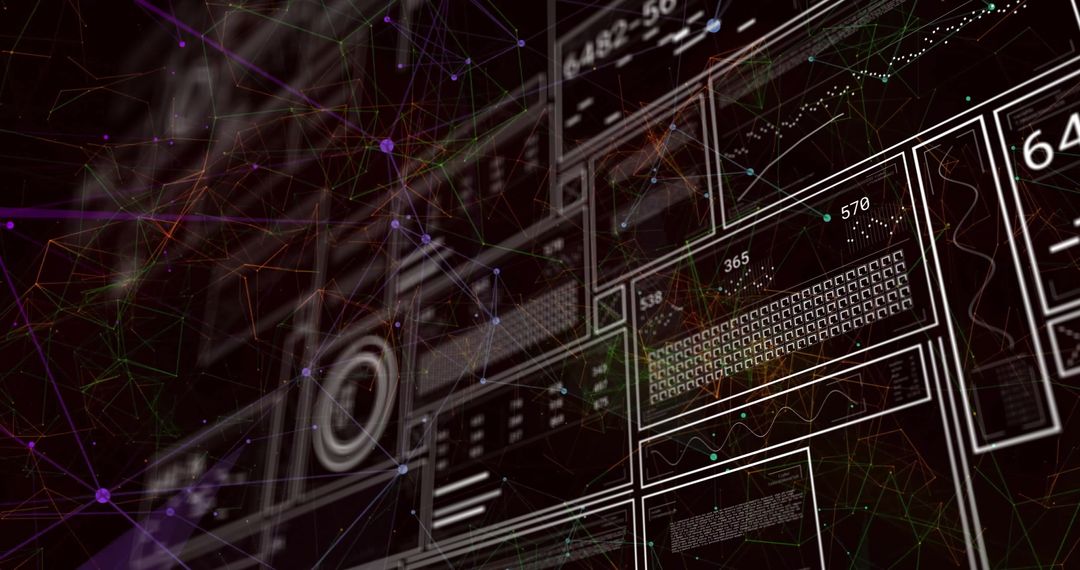 Abstract Digital Data Analysis Visual with Global Network Overlay