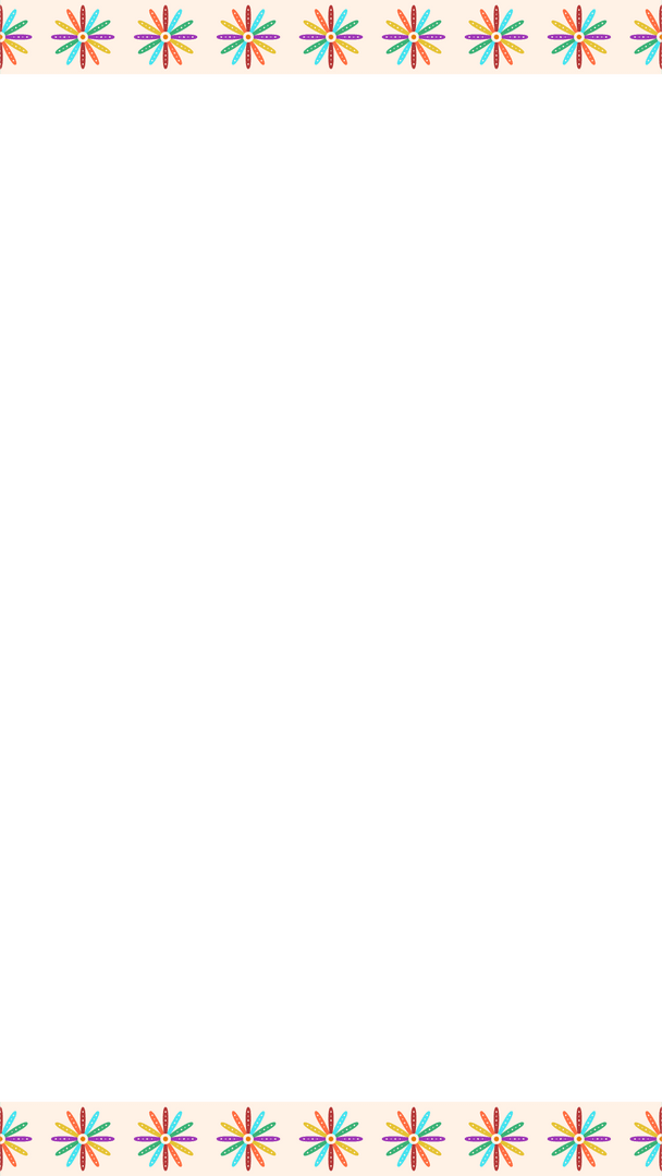 Floral Border Teal Panel on Transparent Background