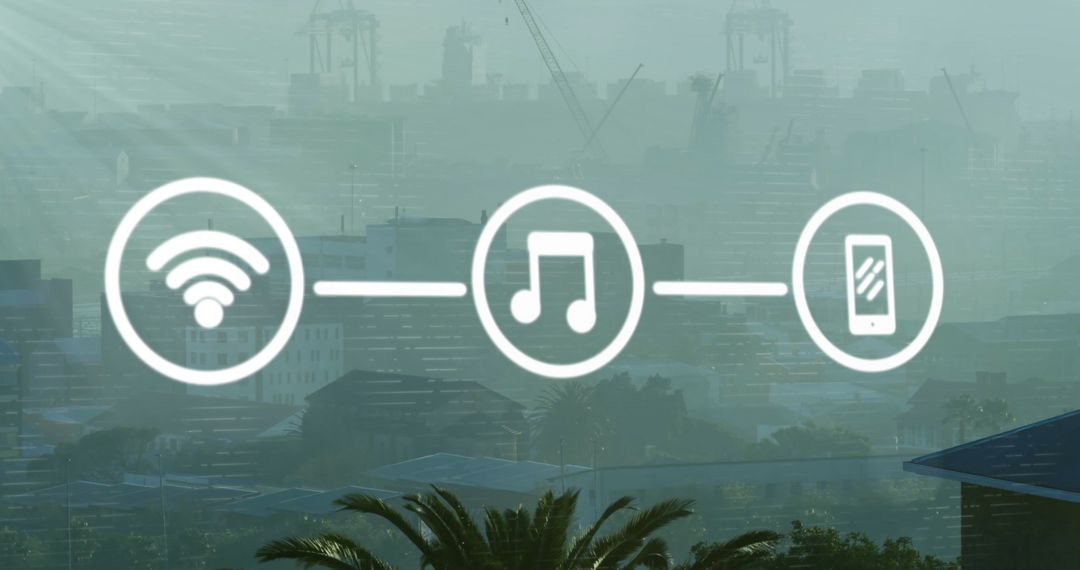 Digital Connectivity Concept Over Modern Urban Cityscape