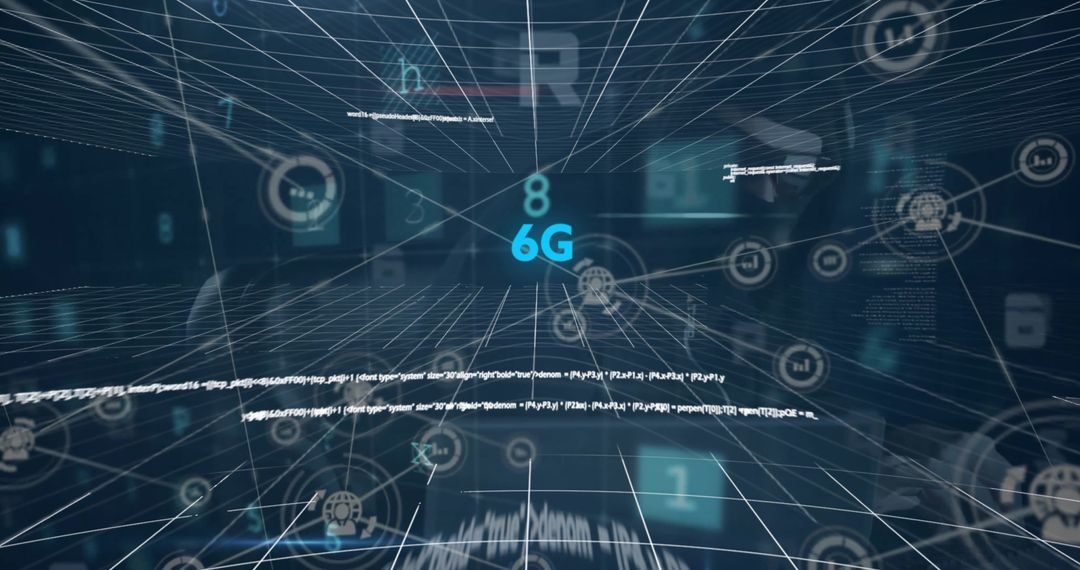 Futuristic 6G Network and Data Flow Visualization