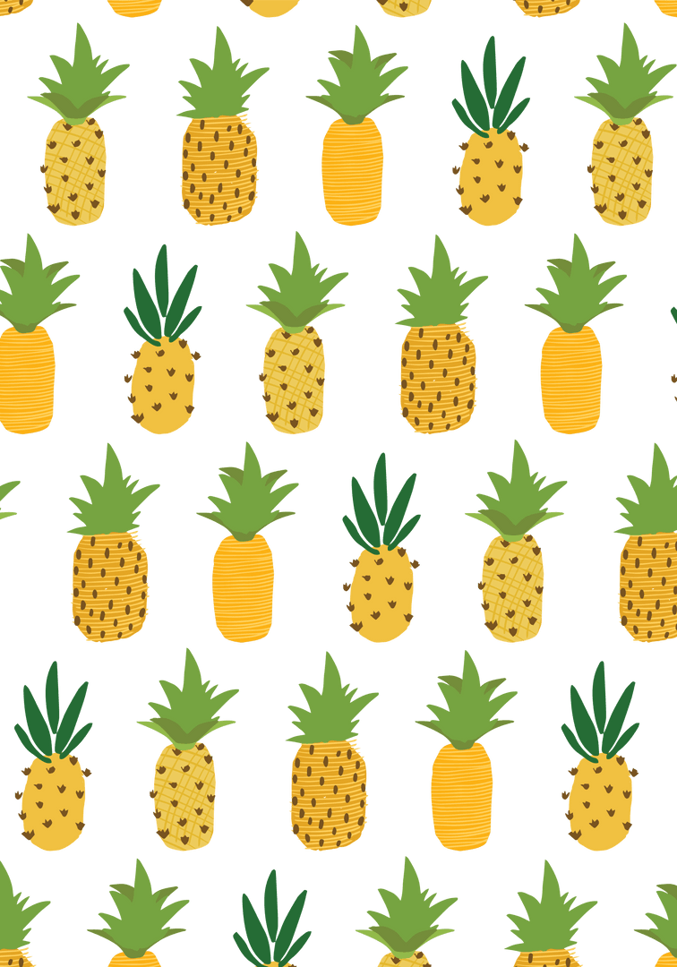 Seamless Pineapple Pattern with Transparent Background Design