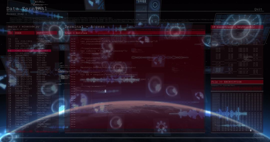 Futuristic Digital Interface with Global Data Processing Visualization - Free Images, Stock Photos and Pictures on Pikwizard.com