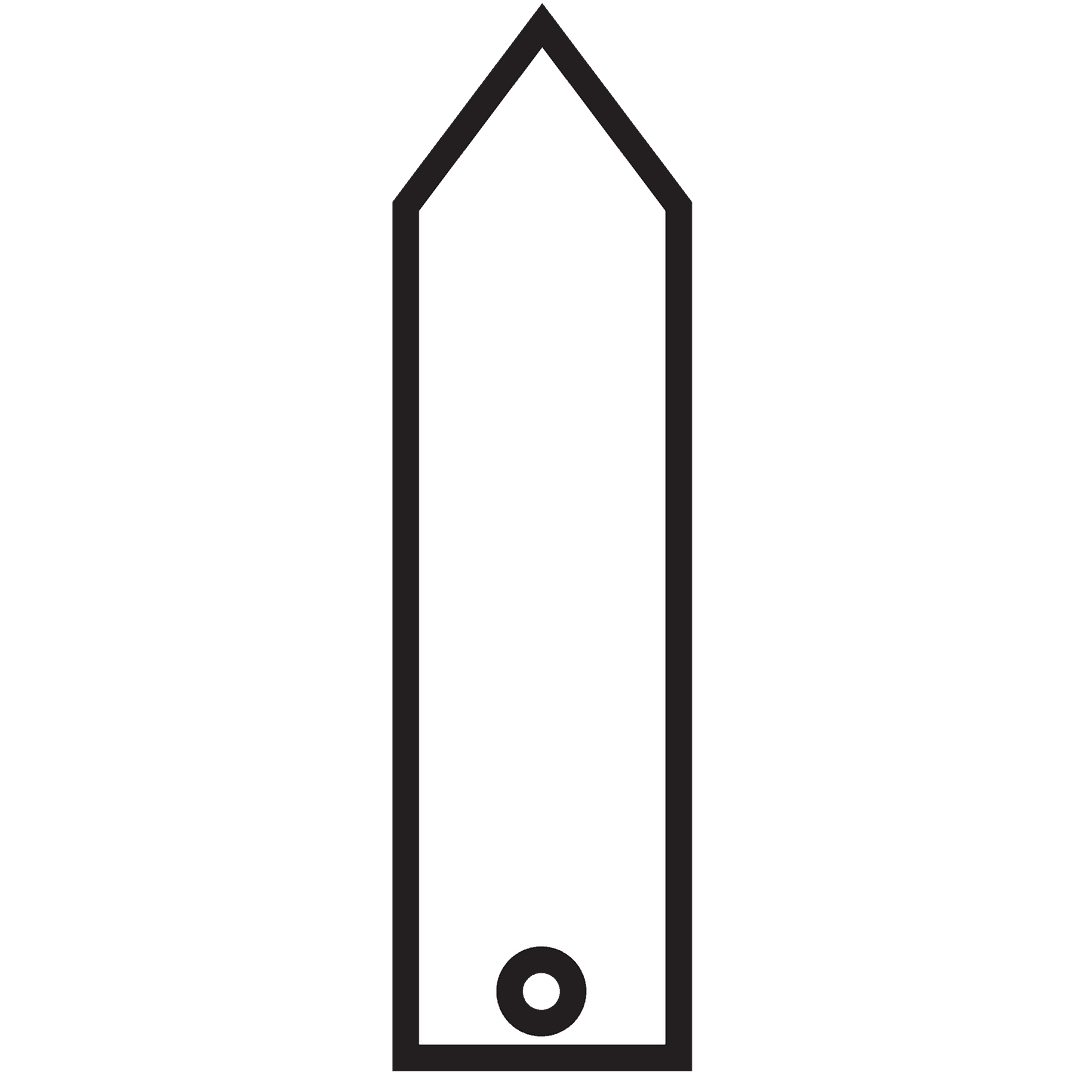 Transparent Up Arrow White Label on Blank Background