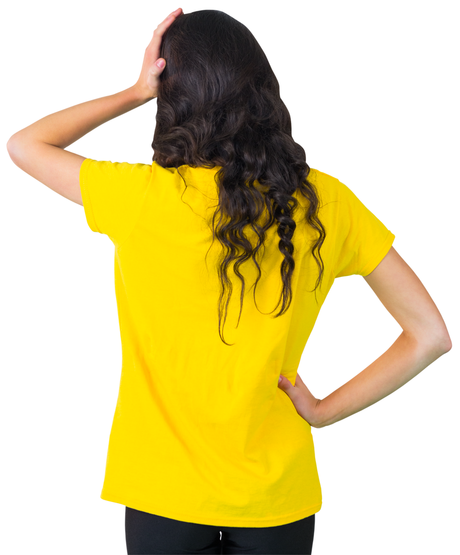 Disappointed Woman in Yellow Brasil Football T-shirt Transparent Background - Download Free Stock Images Pikwizard.com