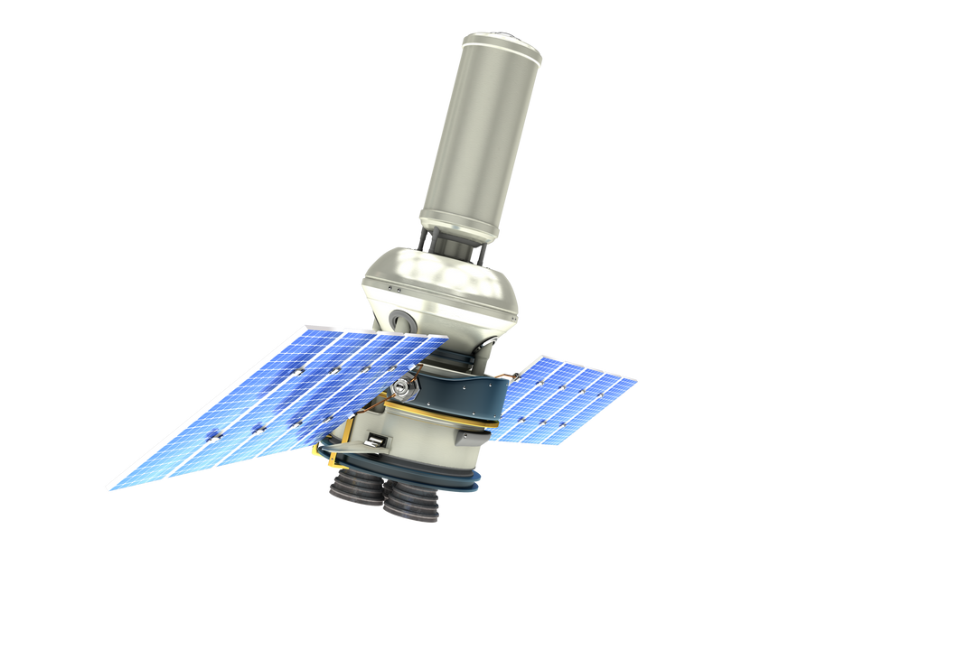 3D Transparent Illustration of Modern Solar Power Satellite in Outer Space - Download Free Stock Images Pikwizard.com