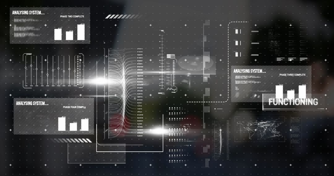 Futuristic Digital Data Processing Interface Concept