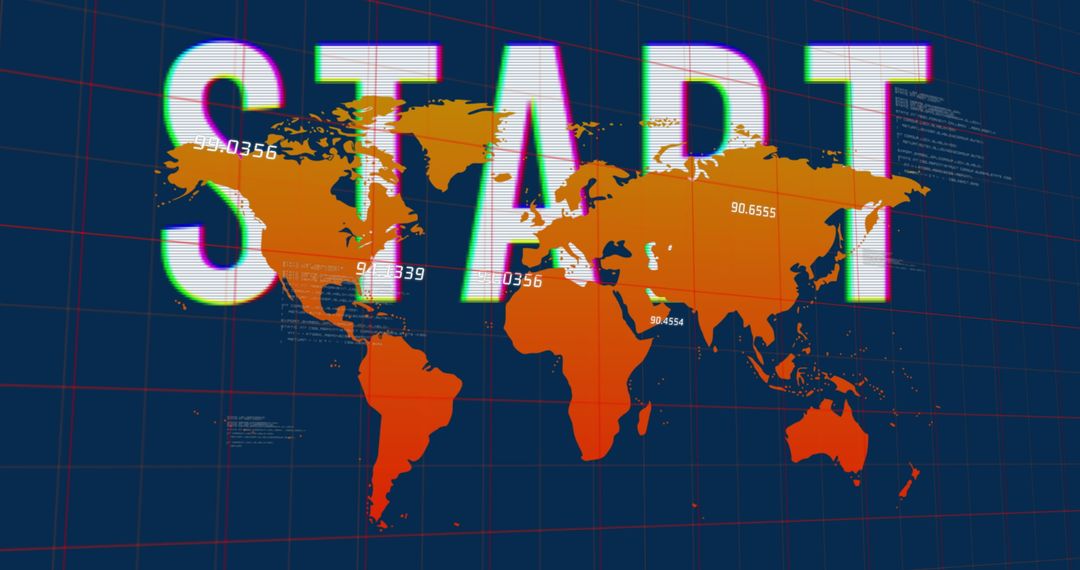 World Map with Start Text for Global Business Concepts