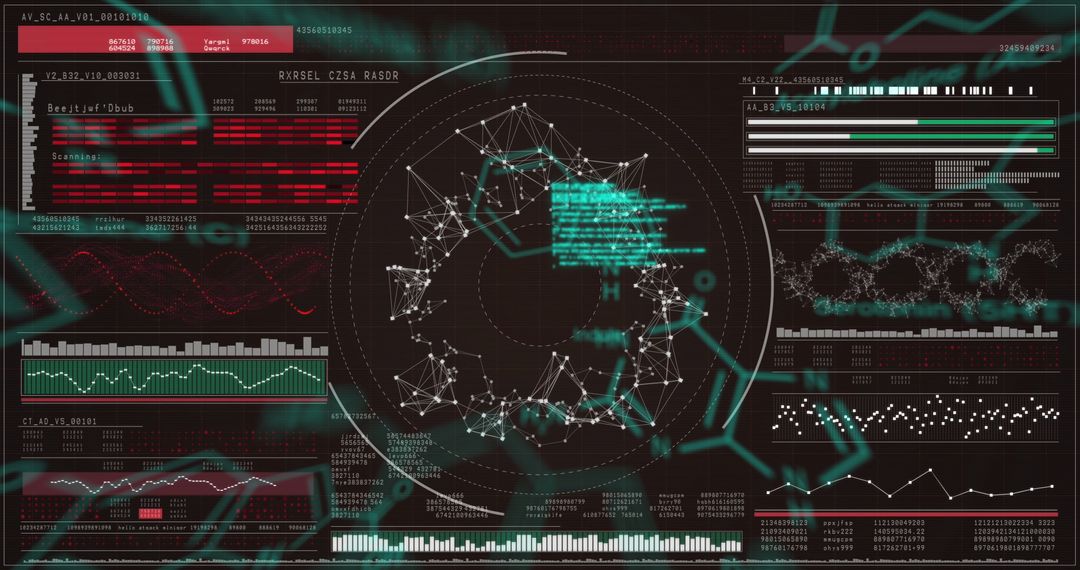 futuristic digital interface with complex data visualization elements - Free Images, Stock Photos and Pictures on Pikwizard.com
