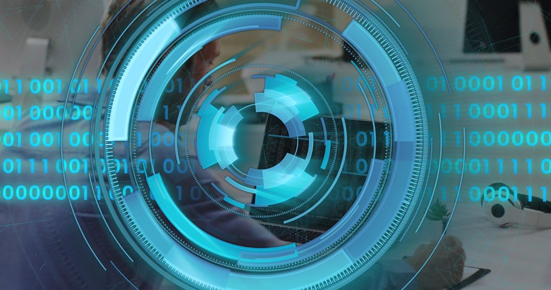 Data Processing and Digital Security Interface on Laptop