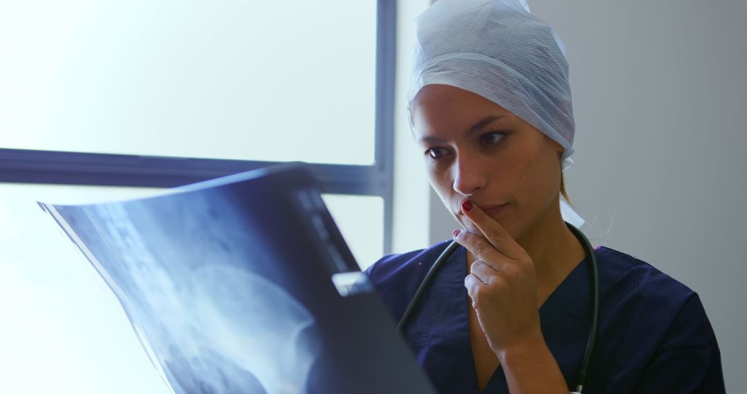 Female Doctor Examining X-ray in Medical Office - Free Images, Stock Photos and Pictures on Pikwizard.com