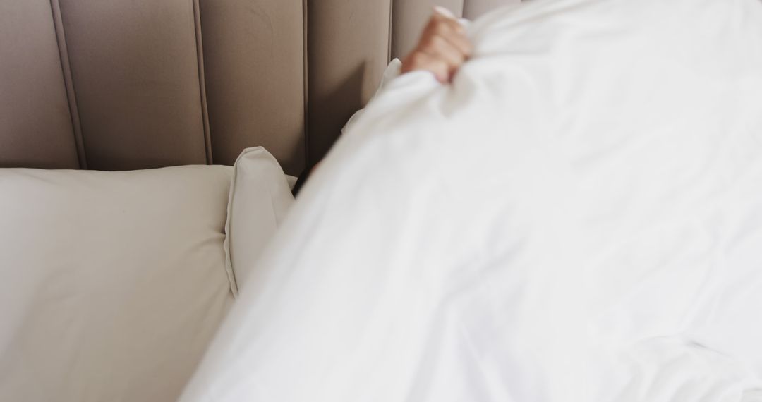 Person Hiding Under White Blanket in Cozy Bedroom - Free Images, Stock Photos and Pictures on Pikwizard.com