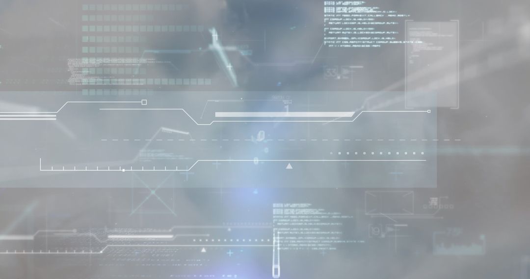 Futuristic Data Processing Interface Over Server