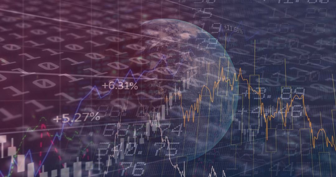 Abstract Global Financial Data Overlay Concept