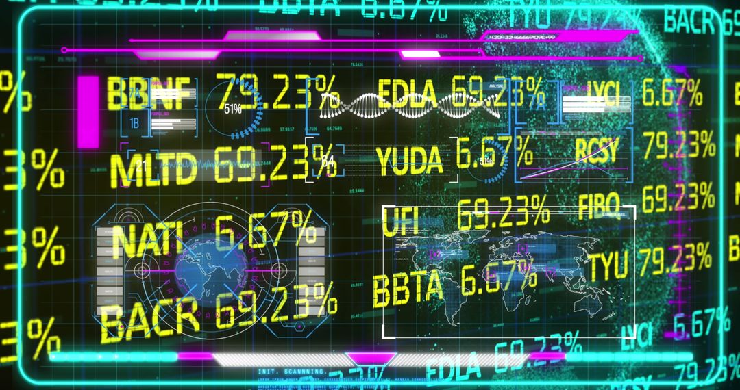 Holographic Stock Market Trading Interface with Infographics