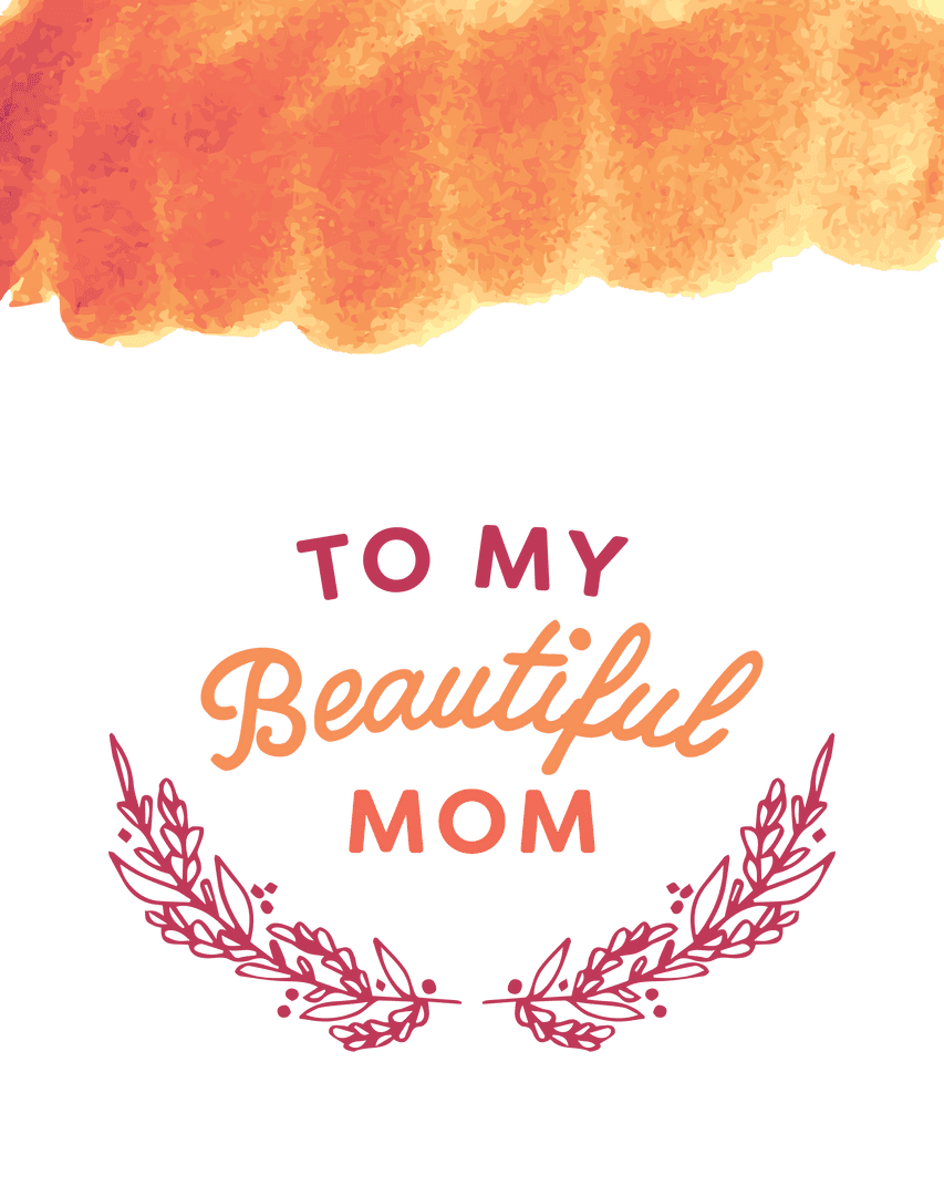 Transparent Mother's Day Text Art with Colorful Abstract